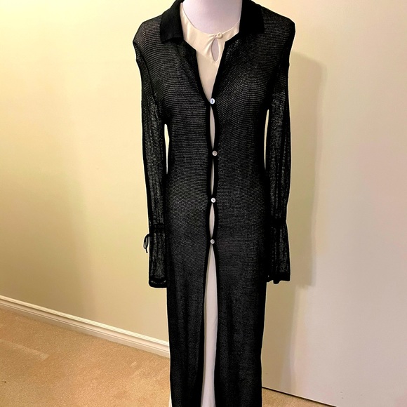 Bedo long semi sheer cardigan with flare sleeves - Picture 1 of 16